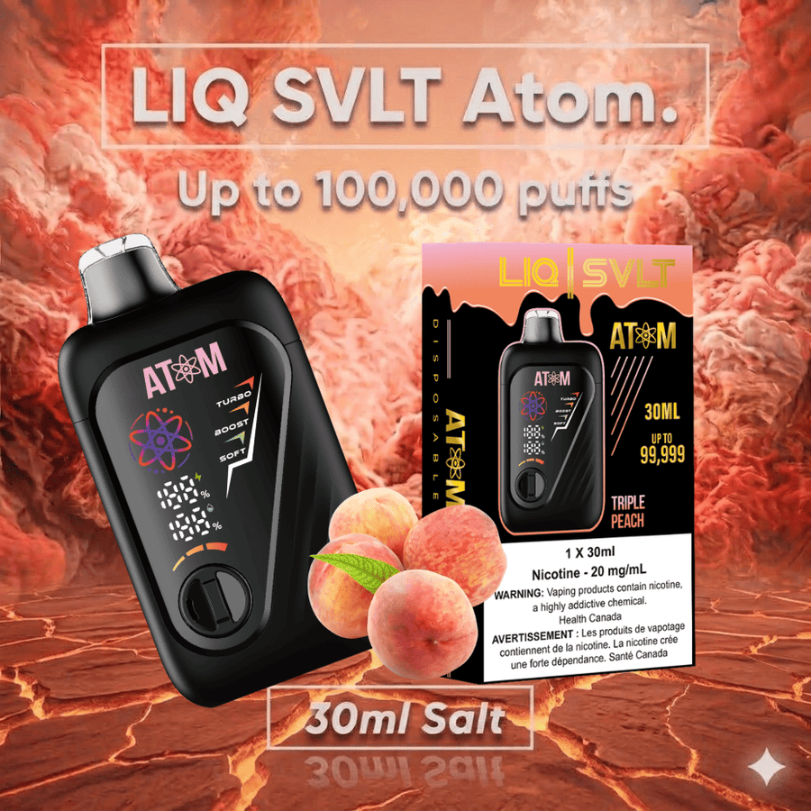 LIQ SVLT Atom 100K Disposable Vape-Triple Peach Vape Superstore Yorkton Saskatchewan