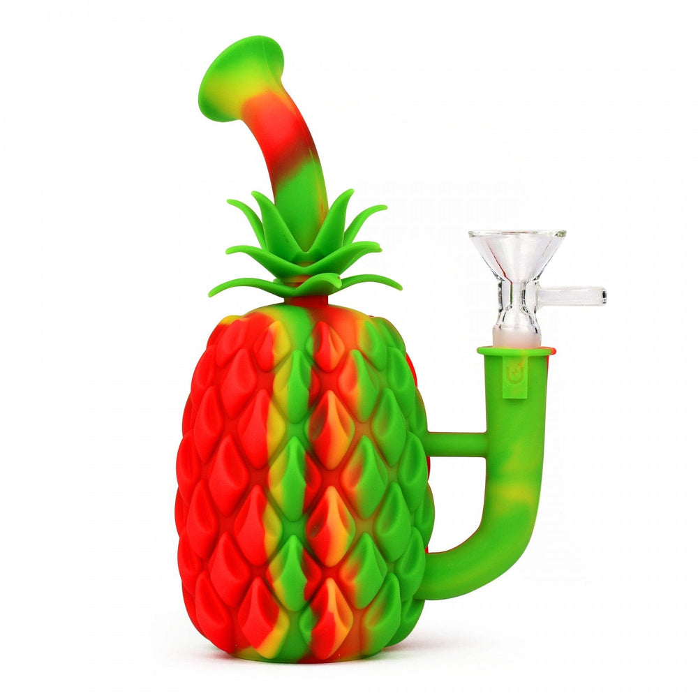 LIT Silicone Bubblers 7" / Rasta LIT Silicone 7" Tall Pineapple Water Pipe LIT Silicone 7" Tall Pineapple Water Pipe-Airdrie Vape & Bong Shop, AB