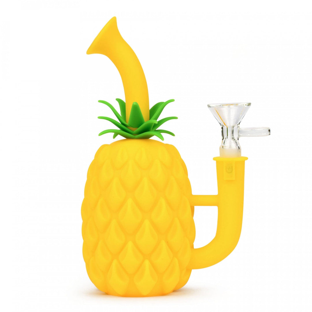 LIT Silicone Bubblers 7" / Yellow LIT Silicone 7" Tall Pineapple Water Pipe LIT Silicone 7" Tall Pineapple Water Pipe-Airdrie Vape & Bong Shop, AB
