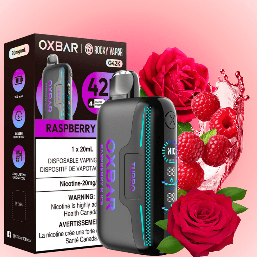 Oxbar Disposable Vape 20mg / 42000 Puffs Oxbar G42k Disposable Vape-Raspberry R Ice Oxbar G42k Disposable Vape-Raspberry R Ice in Yorkton