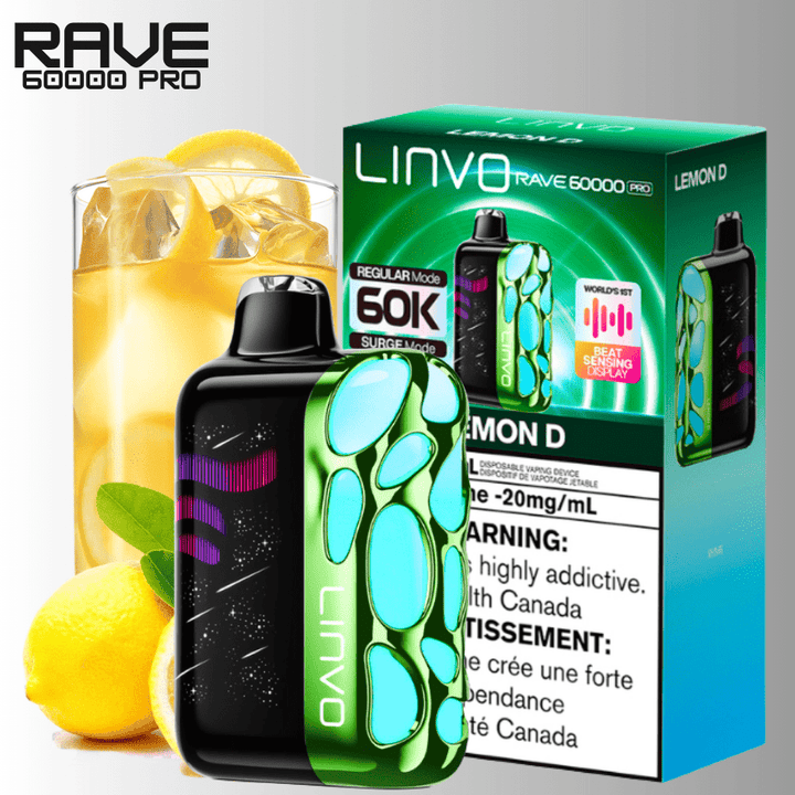 Oxbar Disposable Vape 60000 Puffs / 20mg Linvo Rave 60k Disposable Vape-Lemon D Linvo Rave 60k Disposable Vape-Lemon D