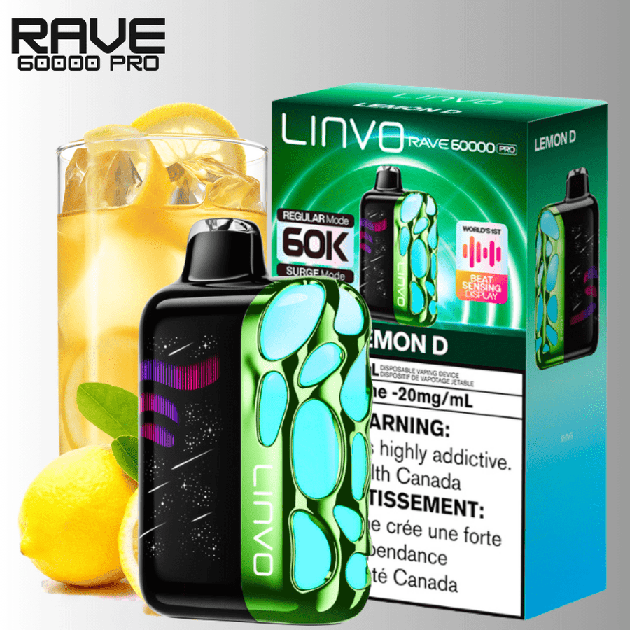 Oxbar Disposable Vape 60000 Puffs / 20mg Linvo Rave 60k Disposable Vape-Lemon D Linvo Rave 60k Disposable Vape-Lemon D