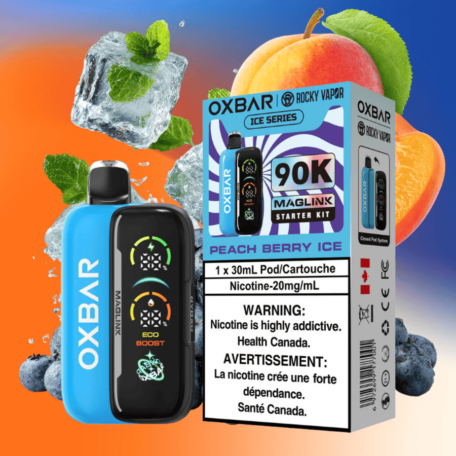 Oxbar Maglink 90K Starter Kit - Peach Berry Ice 30mL / 90000 Puffs / 20mg Vape Superstore Yorkton Saskatchewan