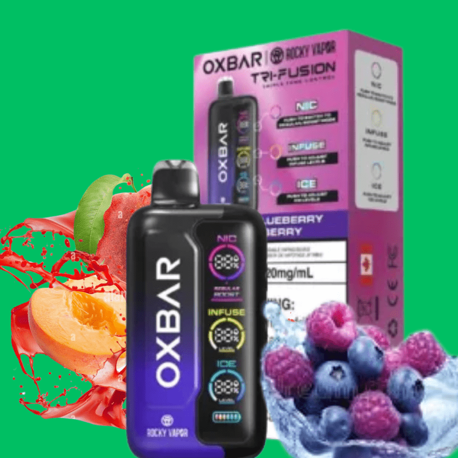 Oxbar Tri-Fusion 45k Disposable Vape-Peach Blueberry Raspberry 45000 Puffs / 20mg Vape Superstore Yorkton Saskatchewan