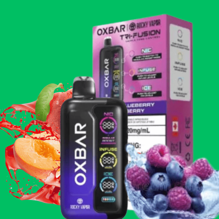 Oxbar Tri-Fusion 45k Disposable Vape-Peach Blueberry Raspberry 45000 Puffs / 20mg Vape Superstore Yorkton Saskatchewan