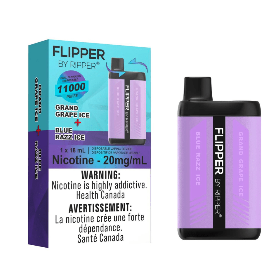 RufPuf Disposables Disposables 11000 Puffs / 20mg Flipper 11000 Disposable Vape-Grand Grape Ice + Blue Razz Ice Flipper 11000 Disposable Vape - Buy Disposables Online