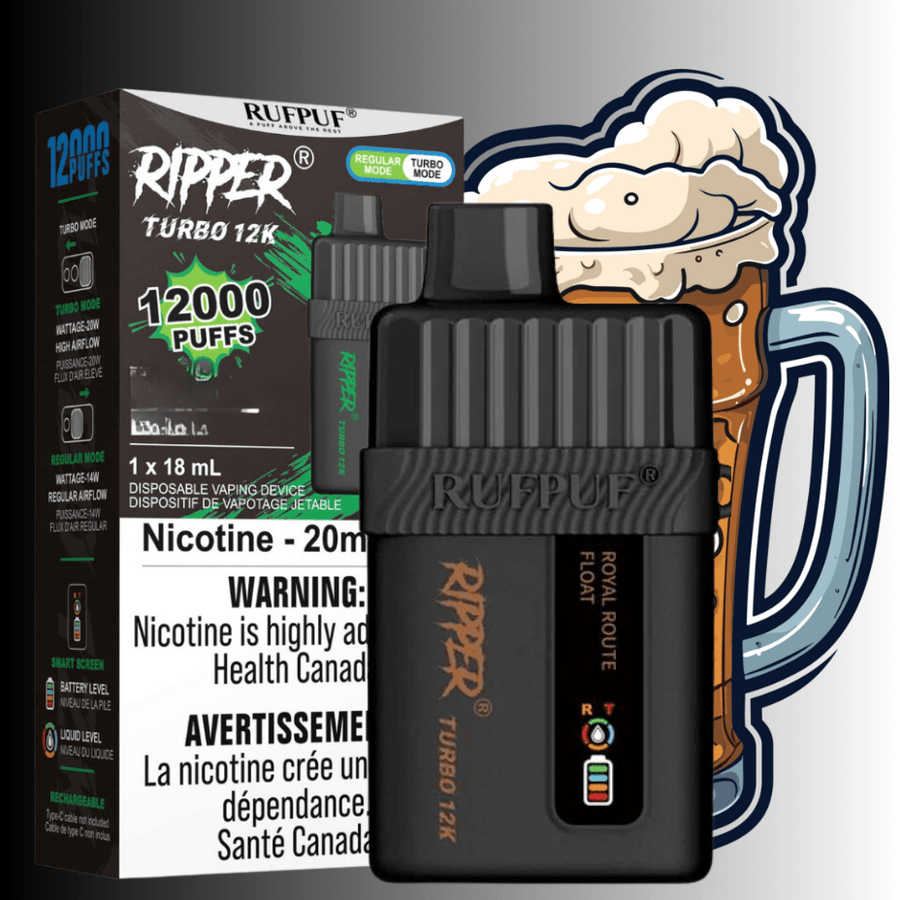 RufPuf Disposables Disposables 12000 Puffs / 20mg Ripper Turbo 12K Disposable Vape-Royal Route Float Ripper Turbo 12K Disposable Vape - Yorkton Vape Online