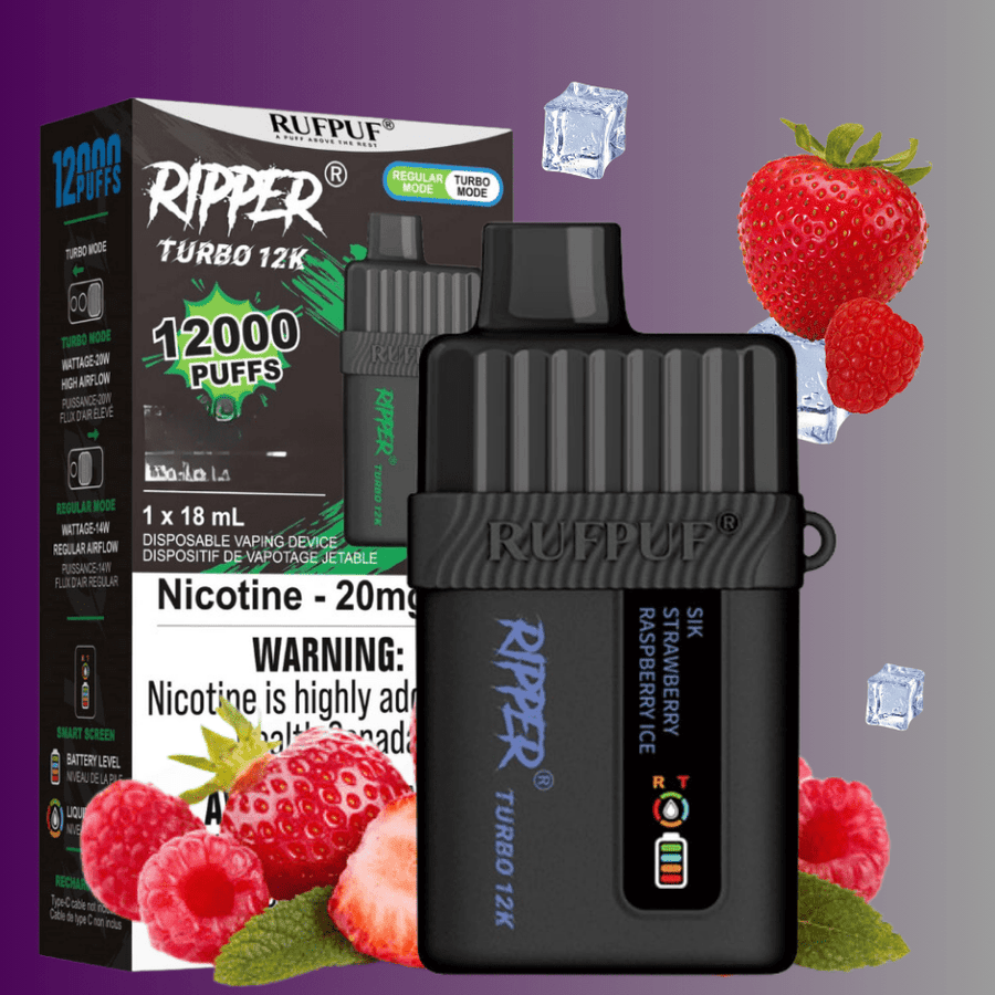 RufPuf Disposables Disposables 12000 Puffs / 20mg Ripper Turbo 12K Disposable Vape-Sik Strawberry Raspberry Ice Ripper Turbo 12K Disposable Vape- Yorkton