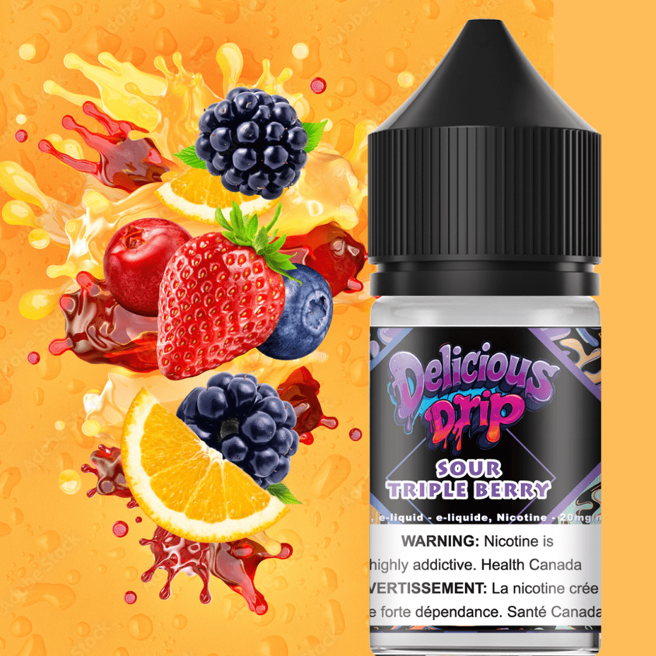 RufPuf E-Liquid Salt Nic E-Liquid 30ml / 20mg Delicious Drip Salt-Sour Triple Berry Delicious Drip Salt-Sour Triple Berry  in Regina Canada