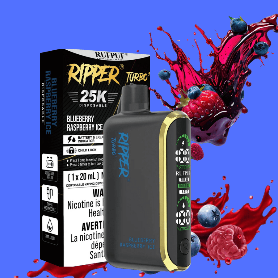 Rufpuf Ripper T3 Disposable Vape-Blueberry Raspberry Ice 25000 Puffs / 20mg Vape Superstore Yorkton Saskatchewan