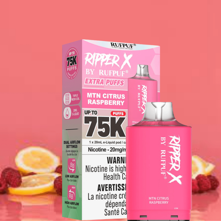RufPuf Ripper X 75K Turbo Pod - MTN Citrus Raspberry Vape Superstore Yorkton Saskatchewan