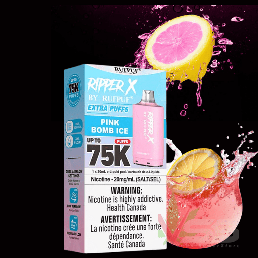 RufPuf Ripper X 75K Turbo Pod-Pink Bomb Ice Vape Superstore Yorkton Saskatchewan