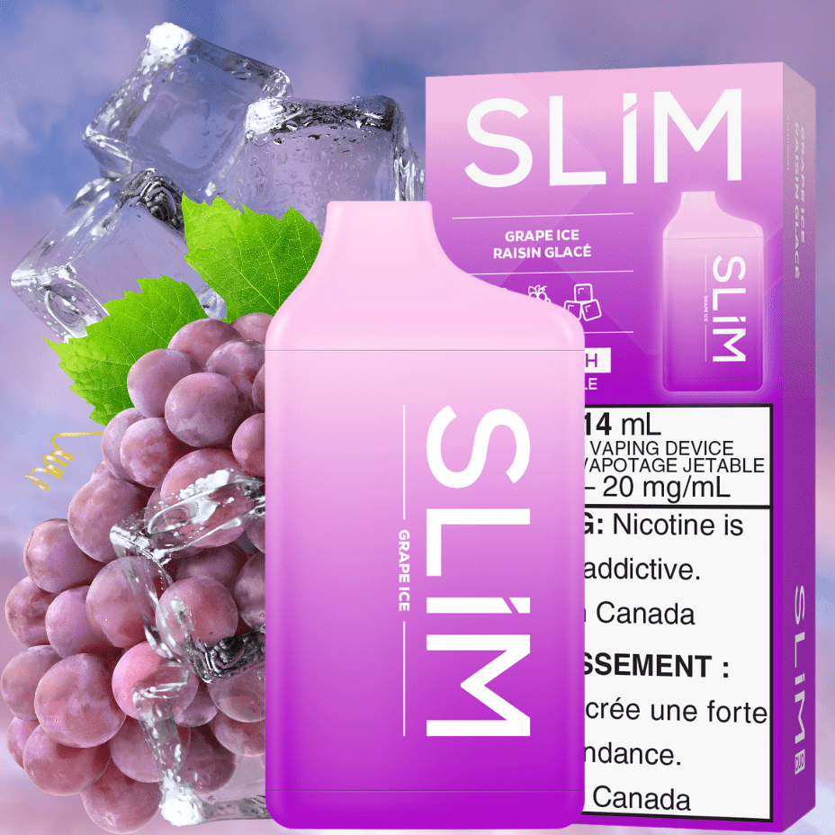 Slim Disposables 14mL / 20mg Slim 7500 Rechargeable Disposable Vape-Grape Ice Slim 7500 Rechargeable Disposable Vape-Grape Ice-Yorkton Vape Online