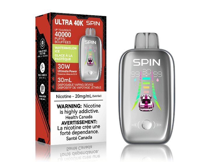 Spin Vape Disposable Vape 40000 Puffs / 20mg Spin Ultra 40k Disposable Vape - Watermelon Ice Spin Ultra 40k Disposable Vape - Watermelon Ice - Yorkton Canada