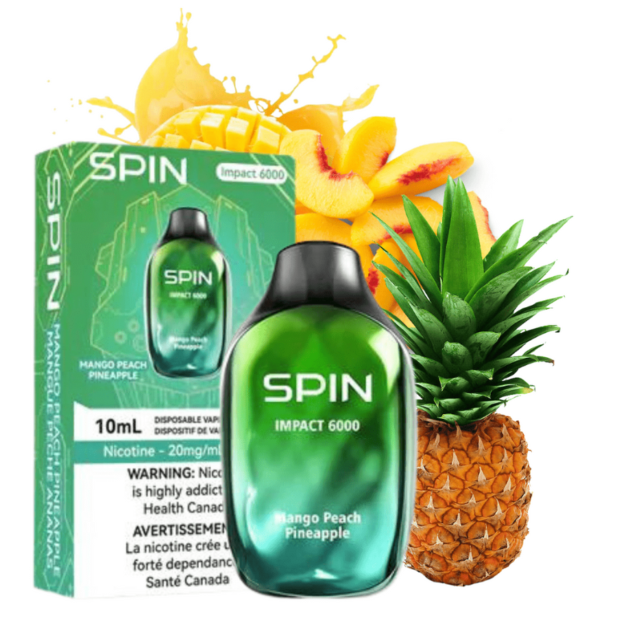 Spin Vape Disposables 20mg / 6000 Puffs SPIN Impact 6000 Disposable Vape-Mango Peach Pineapple SPIN Impact 6000 Disposable Vape-Mango Peach Pineapple-Yorkton Vape SuperStore