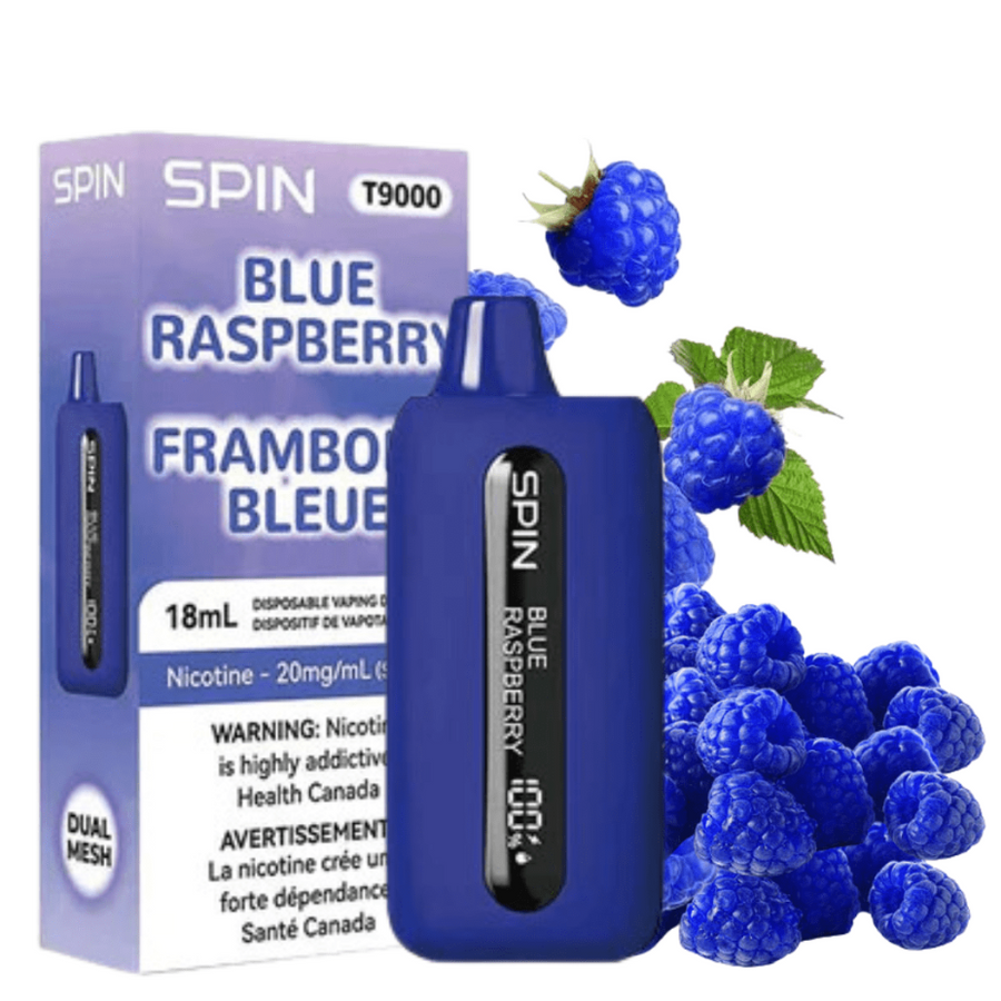 Spin Vape Disposables 20mg / 9000 Puffs Spin T9000 Disposable Vape-Blue Raspberry Spin T9000 Disposable Vape-Blue Raspberry-Yorkton Vape SuperStore, SK