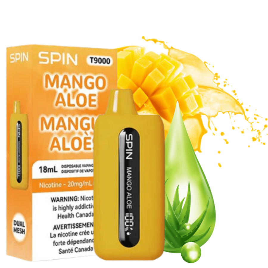 Spin Vape Disposables 20mg / 9000 Puffs Spin T9000 Disposable Vape-Mango Aloe Spin T9000 Disposable Vape-Mango Aloe-Yorkton Vape SuperStore, SK