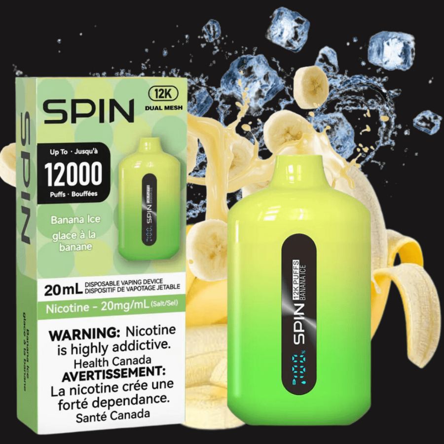 Spin Vape Disposables 20mg Spin Vape 12,000 Disposable Vape-Banana Ice Spin Vape 12,000 Diposable Vape-Banana Ice-Yorkton Vape Superstore