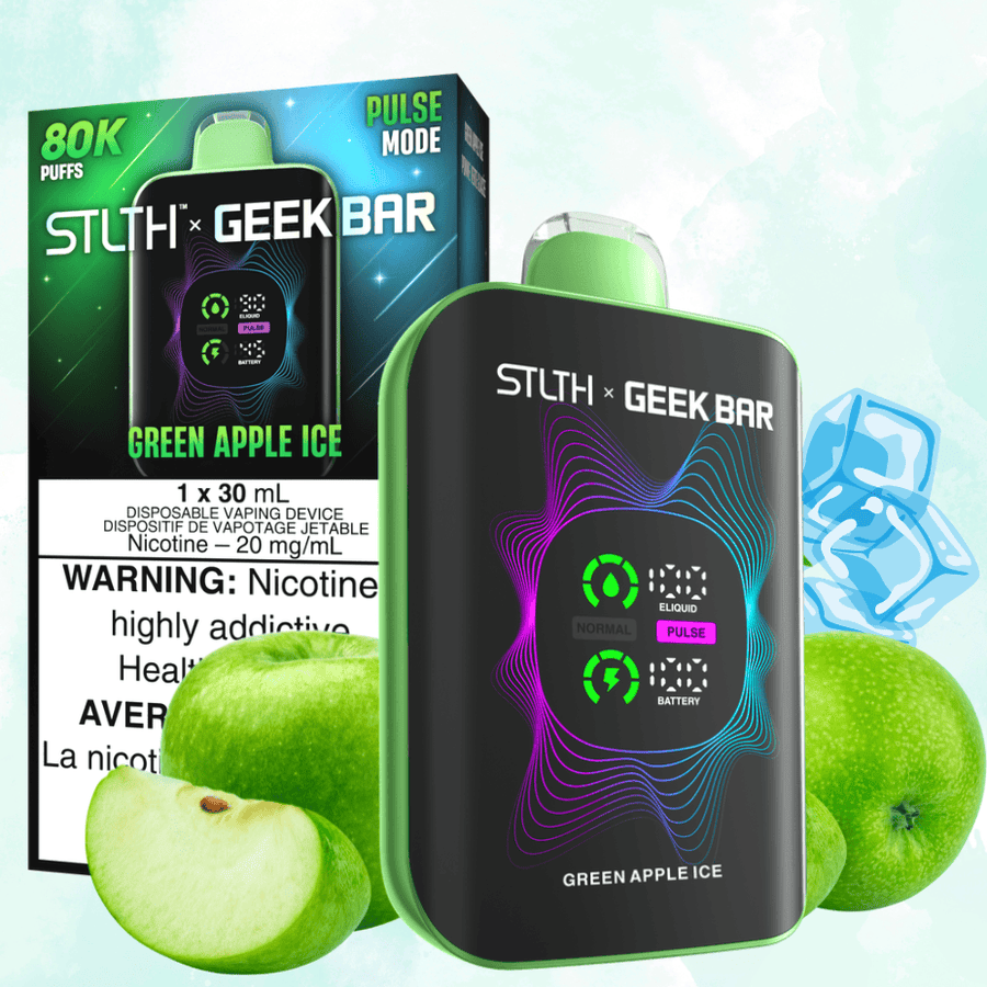 STLTH x Geek Bar 80K Disposable Vape - Green Apple Ice Vape Superstore Yorkton Saskatchewan