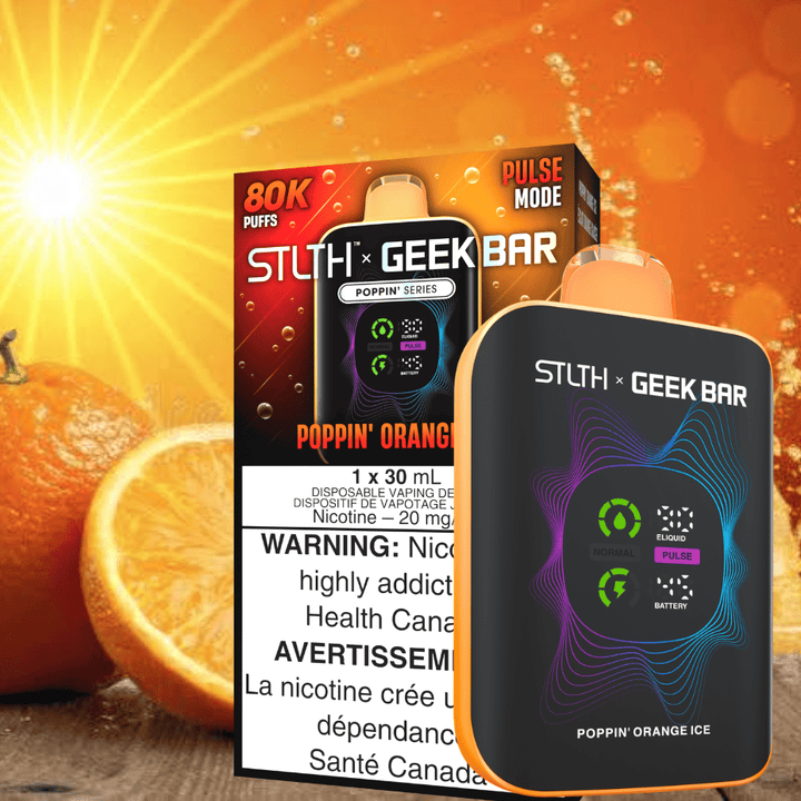 STLTH x Geek Bar 80K Disposable Vape - Poppin' Orange Ice 80000 Puffs / 20mg Vape Superstore Yorkton Saskatchewan