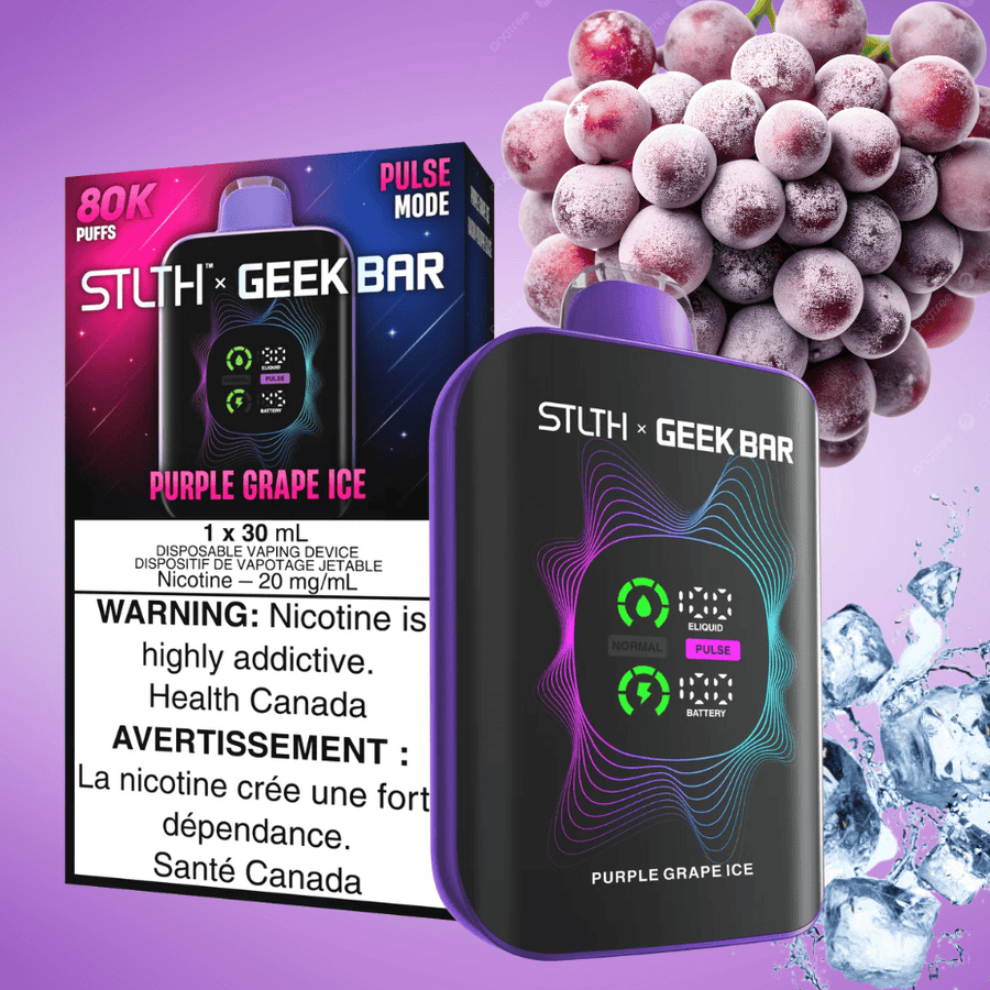 STLTH x Geek Bar 80K Disposable Vape - Purple Grape Ice 30mL / 80000 Puffs / 20mg/mL Vape Superstore Yorkton Saskatchewan