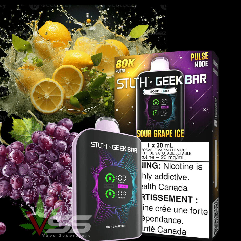 STLTH x Geek Bar 80K Disposable Vape - Sour Grape Ice Vape Superstore Yorkton Saskatchewan