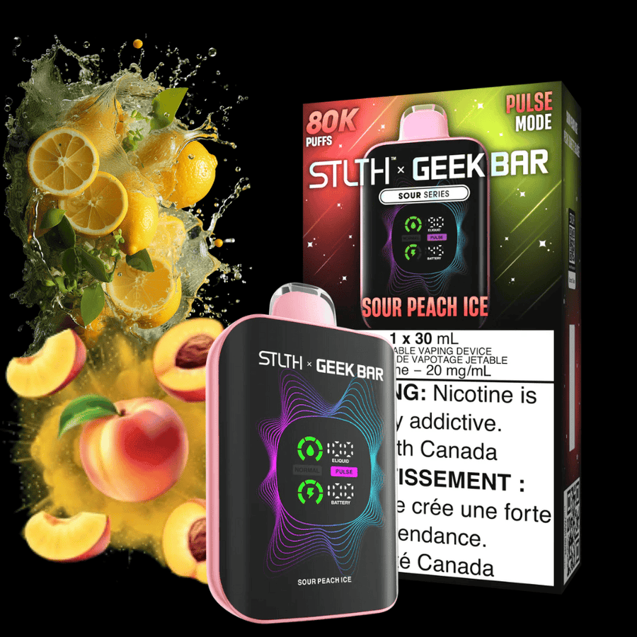 STLTH x Geek Bar 80K Disposable Vape - Sour Peach Ice 30mL / 80000 Puffs / 20mg Vape Superstore Yorkton Saskatchewan