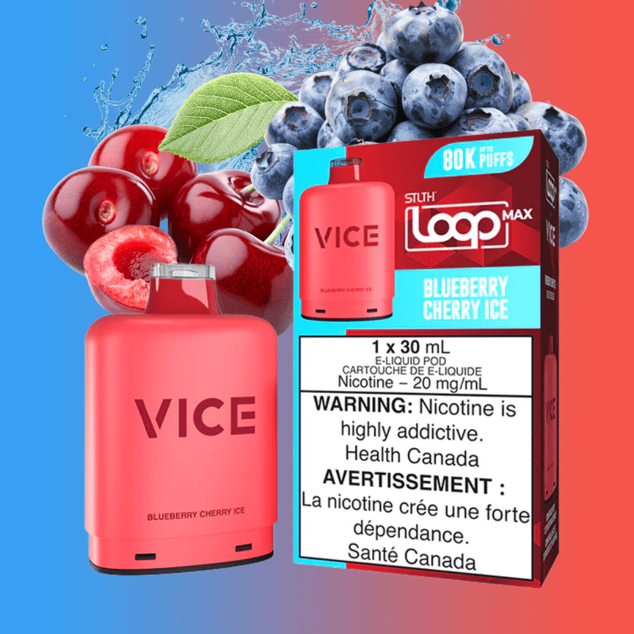 Stlth X Vice Loop Max 70K Closed Pod - Blueberry Cherry Ice 30mL / 70000 Puffs / 20mg Vape Superstore Yorkton Saskatchewan