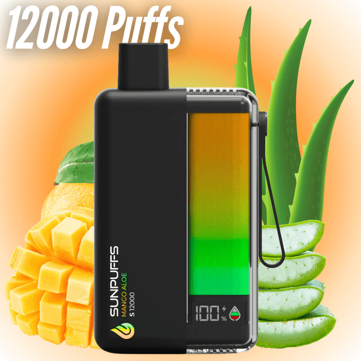 Sunpuffs S12000 Disposable Vape - Mango Aloe 20mg / 12000 Puffs Vape Superstore Yorkton Saskatchewan