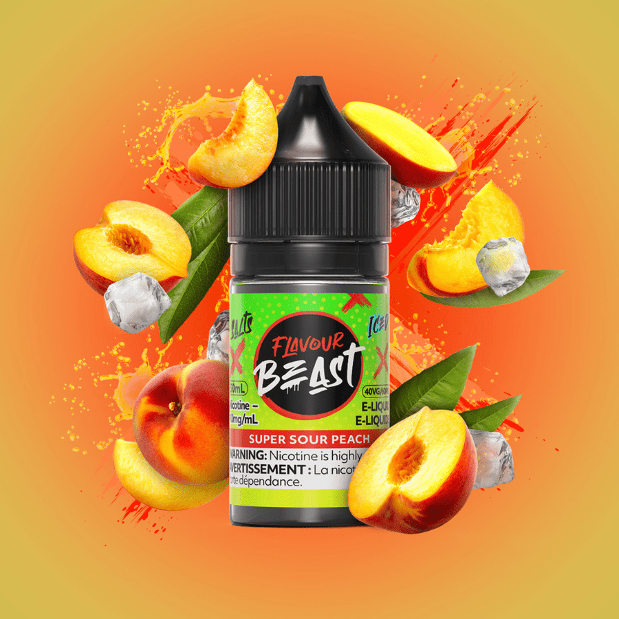 Super Sour Peach Salts by Flavour Beast E-Liquid 30ml / 20mg Vape Superstore Yorkton Saskatchewan