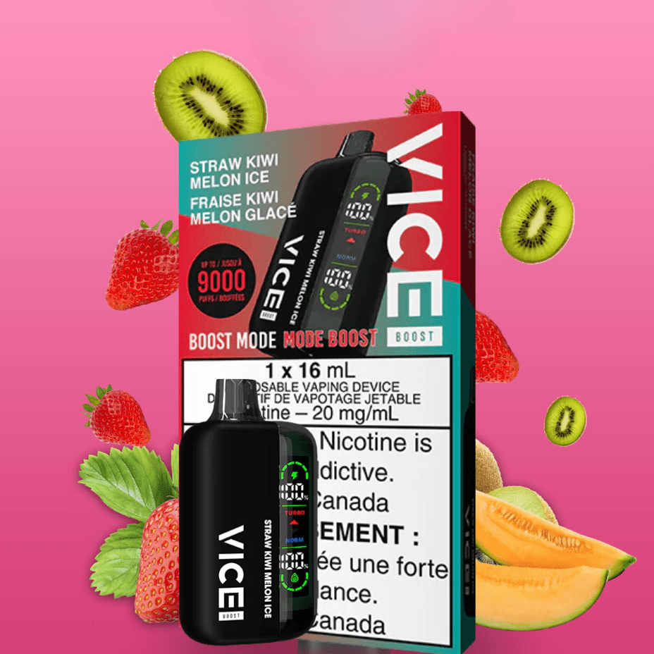 Vice Boost Disposables 9000 Puffs / 20mg Vice Boost Disposable Vape-Strawberry Kiwi Melon Ice