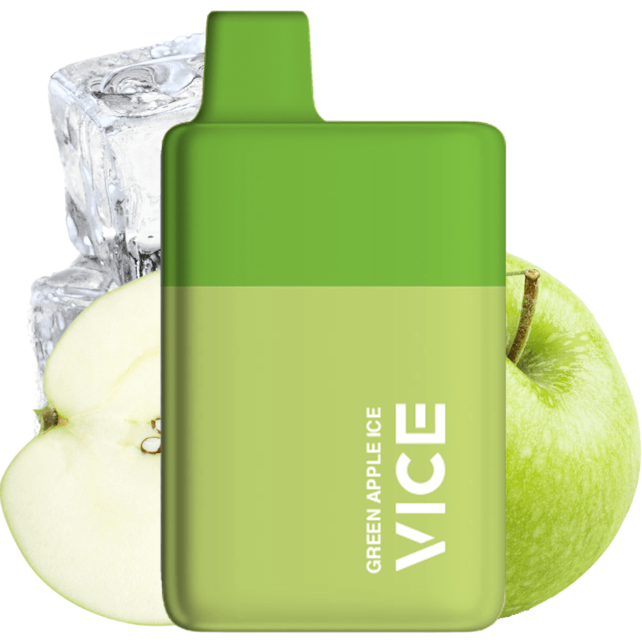 Vice Box 6000 Puff Disposable Vape Available in Green Apple Ice Flavour Available at Yorkton Vape Superstore & Bong Shop Located in Yorkton, Saskatchewan, Canada