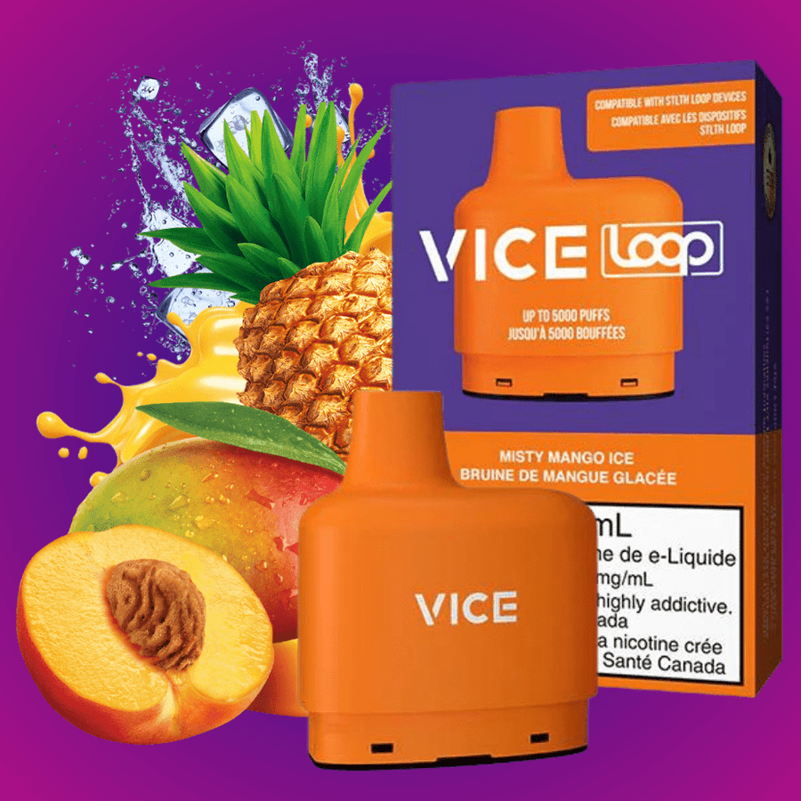Vice LOOP Closed Pod Systems 20mg / 5000Puffs STLTH Loop Vice Pods-Misty Mango Ice STLTH Loop Vice Pods-Misty Mango Ice-Yorkton Vape SuperStore & Online