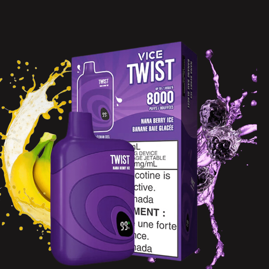 Vice Twist Disposables 8000 Puffs / 20mg Vice Twist 8000 Disposable Vape-Nana Berry Ice Vice Twist 8000 Disposable Vape-Nana Berry Ice-Yorkton Vape SuperStore