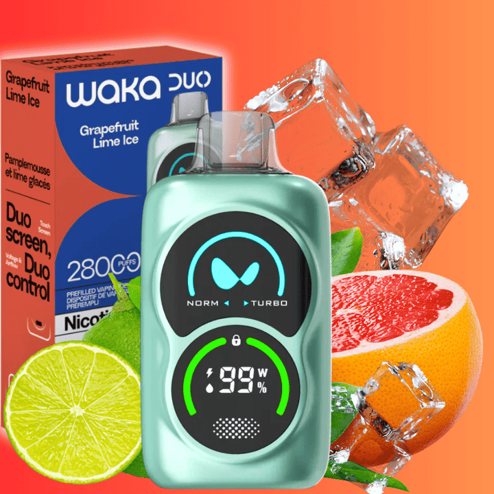 WAKA Duo 28000 Disposable Vape - Grapefruit Lime Ice 25000 Puffs / 20mg Vape Superstore Yorkton Saskatchewan