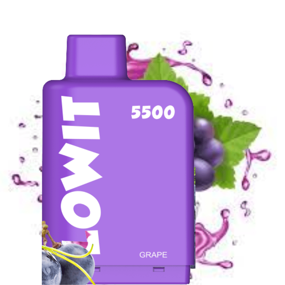 ELFBAR Lowit 5500 Puff Pre-Filled Pod in Grape Flavour Available at Yorkton Vape SuperStore & Bong Shop Located in Yorkton, Saskatchewan, Canada