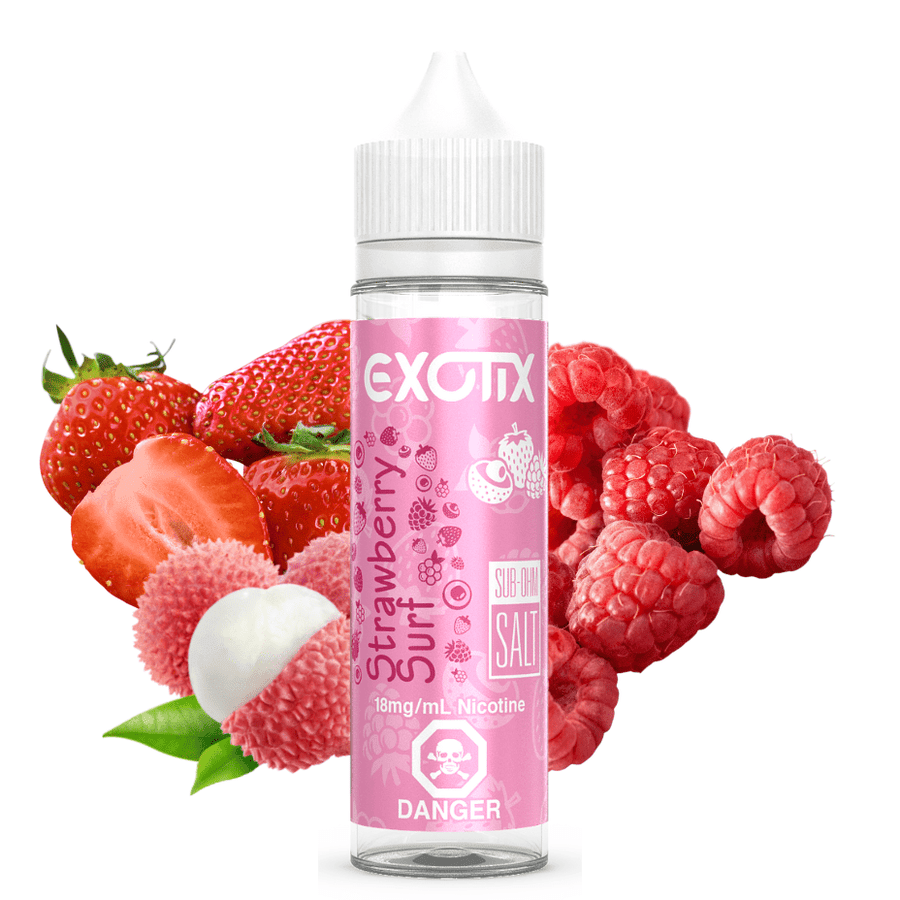 Exotix E-Liquid Salt Nic 60mL / 3mg Strawberry Surf By Exotix E-Liquid Strawberry Surf By Exotix E-Liquid-Yorkton Vape Superstore