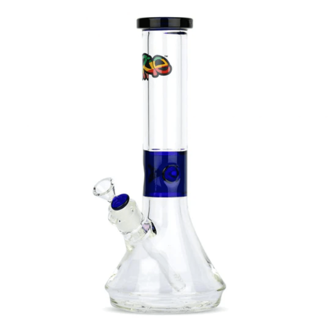 iRie 420 Hardware Blue Accent iRie 13" 7mm Thick Beaker Bong w/ Color Accents iRie 13" 7mm Thick Beaker Bong w/ Color Accent-Yorkton Vape Superstore