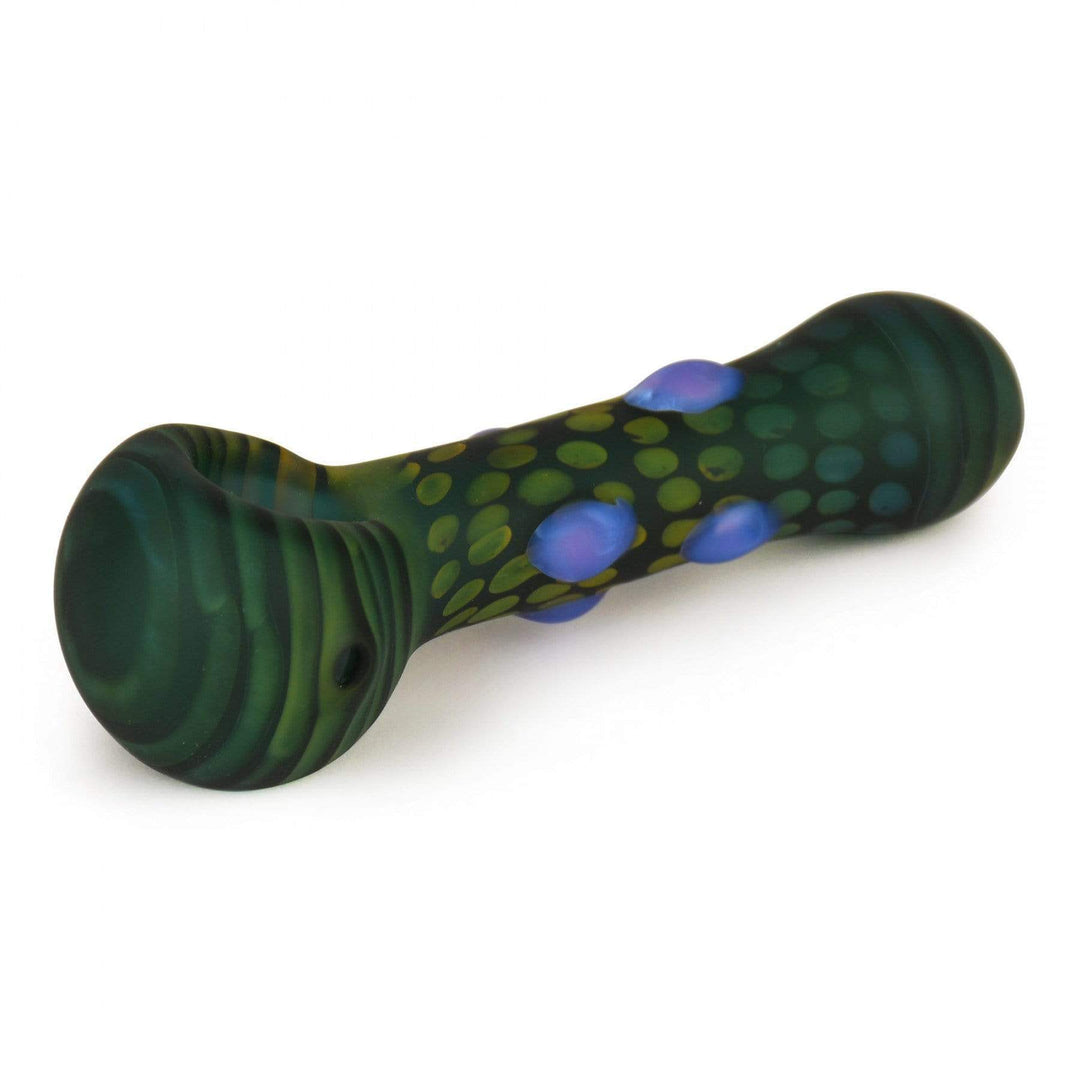 Red Eye Glass 420 Hardware 4.5" / Teal Red Eye Glass Frosted Colour Dots 4.5" Hand Pipe-Yorkton Vape Superstore Saskatchewan