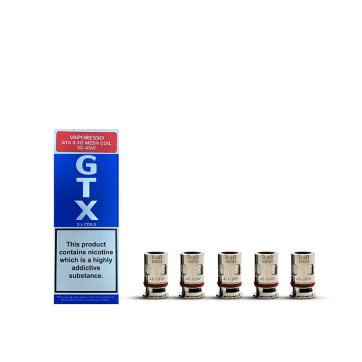 Vaporesso Replacement Coils 5/pkg / Meshed 0.3 ohm Vaporesso GTX Coils Vaporesso GTX Coils - Yorkton Vape SuperStore & Bong Shop SK, Canada